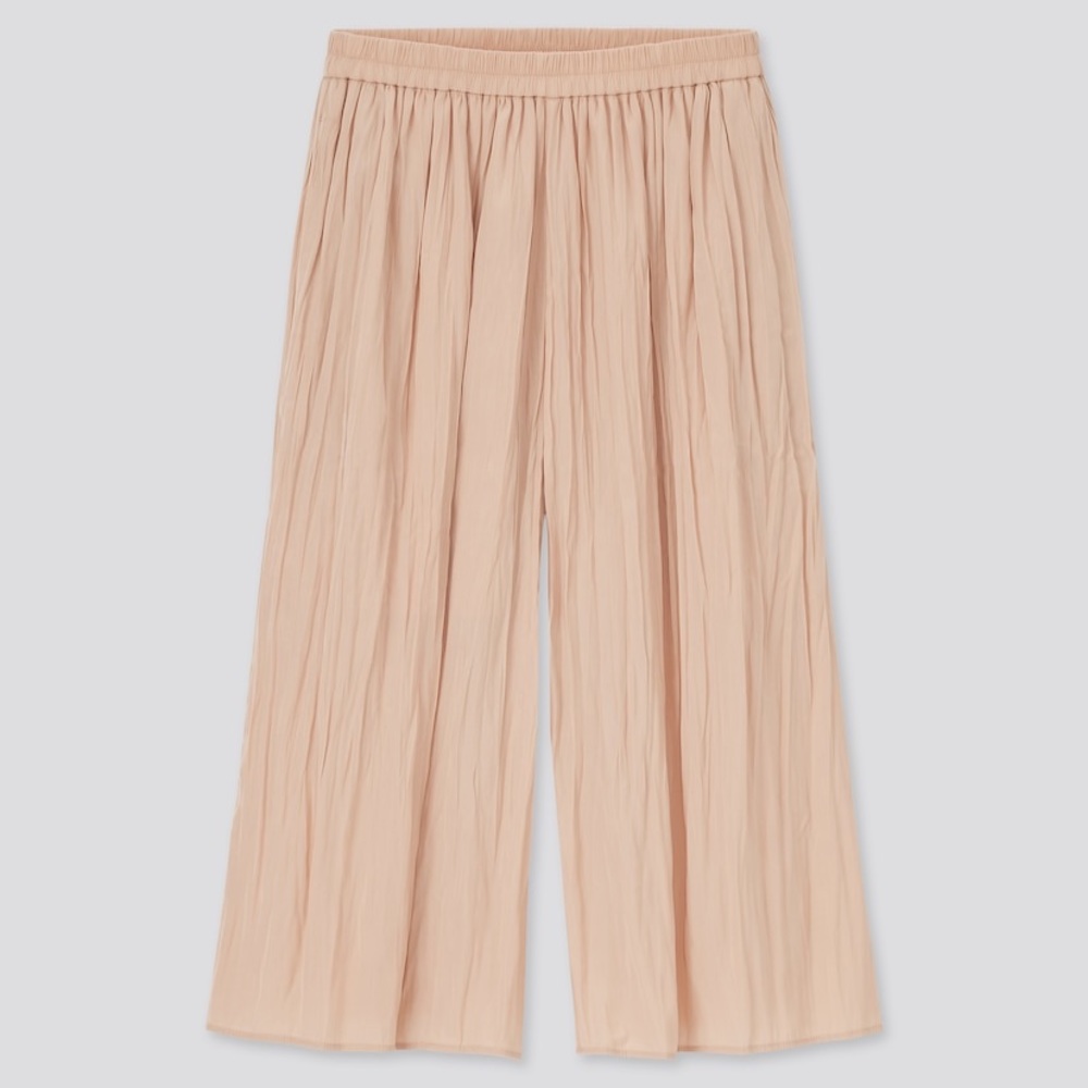 Satin Side-Slit Washer Skirt Pants | size S or 26-27